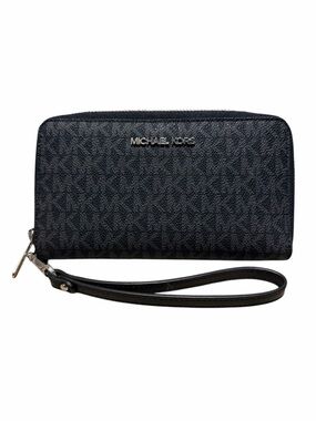 Michael Kors Black MK Logo Zip-Around Wristlet